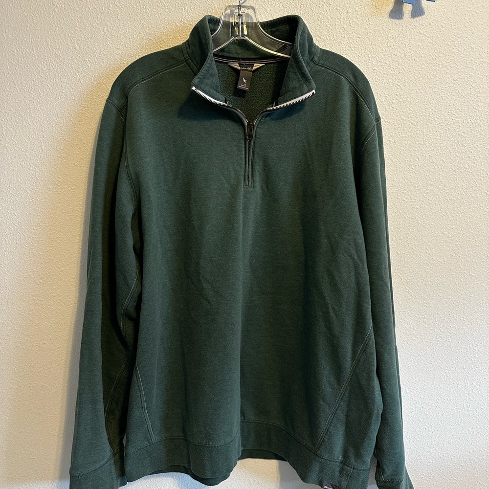 Eddie Bauer Forest Green Zip-Up Sweater